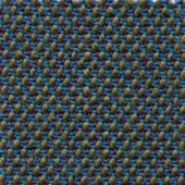 Woven fabric texture, teal, olive, purple blend, irregular looped pattern; “bross steelcut trio col. 883” text visible, matte finish.